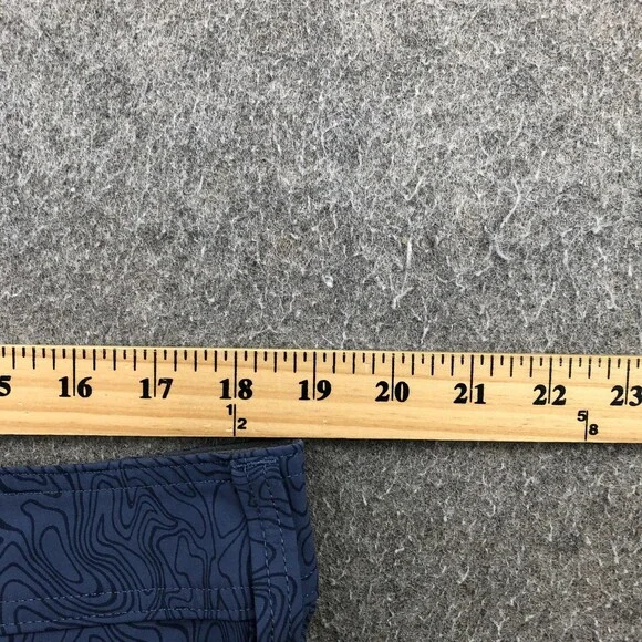 Eddie Bauer Shorts Mens 38 Blue Topo Print Hiking Zip Pockets Outdoor Trail - Picture 9 of 10